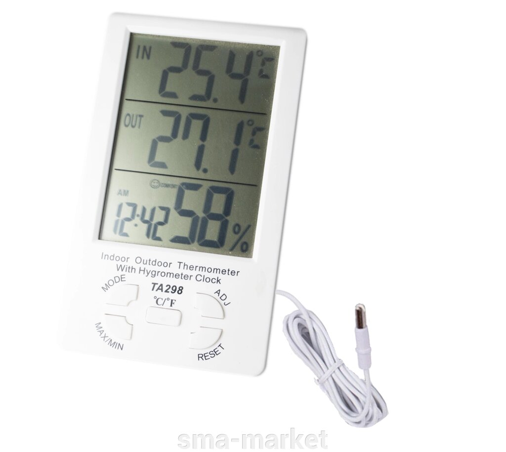 Термометр електронний арт ТА 298 (2 температури плюс вологість) від компанії sma-market - фото 1