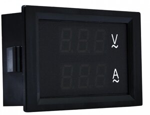 Амперметр+вольтметр цифровий (АС 60А; АС80-300В) 70х40 модель ЦАВ-60 LB, АСКО