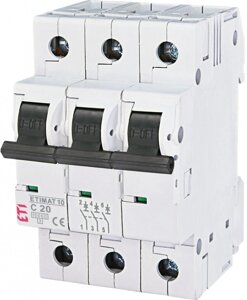 Автоматичний вимикач ETIMAT 10 3p C 20А (10 kA), ETI