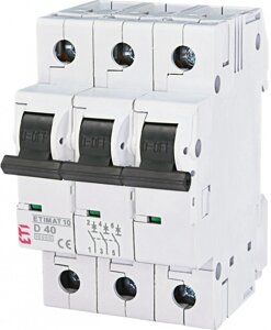 Автоматичний вимикач ETIMAT 10 3p D 40А (10 kA), ETI