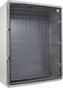 Корпус з АБС-пластику ударостійкий з монтажною панеллю, прозорі дверцята, 60*80*28, IP65, серії UBox, АСКО