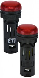 Лампа сигнальна LED матова ECLI-16-240A-R 240V AC (16мм, червона), ETI