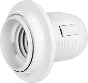 Патрон пластиковий e. lamp socket with nut. E27. pl. white, Е27 із гайкою, білий