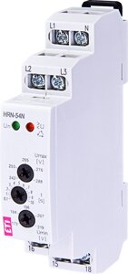 Реле контролю напруги і послід. фаз HRN-54N 3x400/230AC (3F, 1x8A_AC1) з нейтраллю, ETI