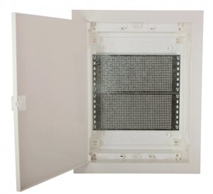 Щит металопластиковий ECG28 MEDIA-PO перф. панель, пластик. білі дверцята, ETI
