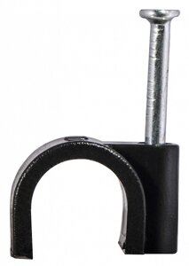 Скоба для кріплення кабелю чорна кругла CHR-10 мм (100 шт. АСКО