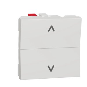 Вимикач для жалюзі 2-кнопковий кнопковий схема 4, 6А 2 модулі білий. Unica New, Schneider electric