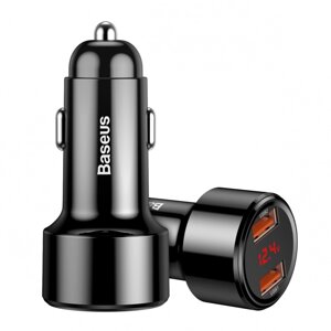 Автомобільний зарядний пристрій Baseus Magic Series Dual-USB QC 3.0 45W Black (CCMLC20A-01)