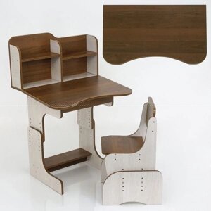Гр Парта шкільна ПШ012 (1) ЛДСП, колір коричневий, 69*45 см,1 стілець, з пеналом