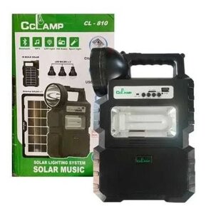 Кемпінговий ліхтар на сонячній батареї CCLAMP CL-810 Bluetooth/MP3/FM-радіо/Power Bank/3 лампочки