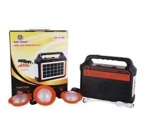 Кемпінговий ліхтар на сонячній батареї EASY POWER EP-0198 Bluetooth/MP3/FM/TF/USB/Power Bank/3 лампочки