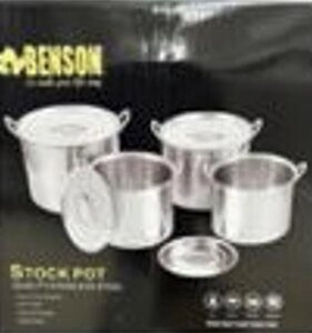 Набір посуду із нержавіючої сталі Benson BN-289 (8 предметів) Stock Pot
