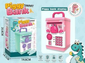 Сейф 6002 A (36/2) Piggy Smart Bank", 2 кольорі, світло, звук, паперові купюрі, у коробці