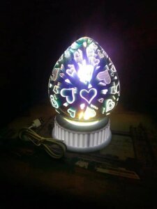 Світлодіодна диско-куля 3D Світильник Магічний конус Серця 2