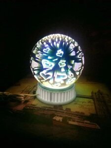 Світлодіодна диско-куля 3D Світильник Магічний конус Серця