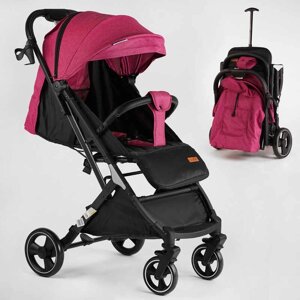 Візок прогулянковий дитячий “JOY“ Comfort L-20115 (1) колір Рожева, рама сталь з алюмінієм, футкавер, підсклянник,