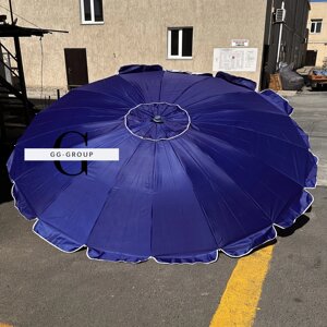 Торгова парасолька 2.5м, з напиленням синій 16 спиць