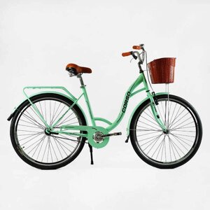 Велосипед міський Corso FORTUNA 28” FR-28069 (1) одношвидкісний, сталева рама 20”кошик, багажник