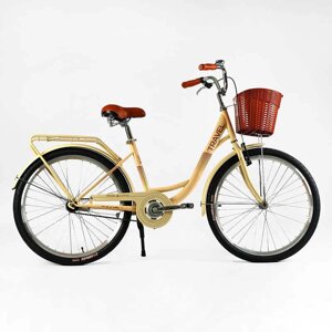 Велосипед міський Corso TRAVEL 26” TR-26578 (1) одношвидкісний, сталева рама 16.5”кошик, багажник
