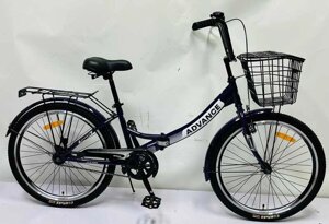 Велосипед складаний Corso 24 Advance AD-24198 (1) одношвидкісний, складана сталева рама 14, кошик, багажник