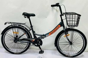Велосипед складаний Corso 24 Advance AD-24715 (1) одношвидкісний, складана сталева рама 14, кошик, багажник
