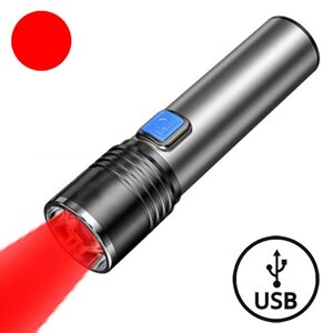 Ліхтар ручний з червоним світлом X-Balog BL-K31-R акумуляторний (MicroUSB)