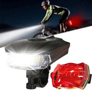 Велосипедний ліхтар BL-508 світло + стоп (Фара передня+задня стоп)