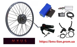 Набір для електровелосипеда, MXUS 48 V 500 W тріскачка + Акумулятор LG 20 А·год