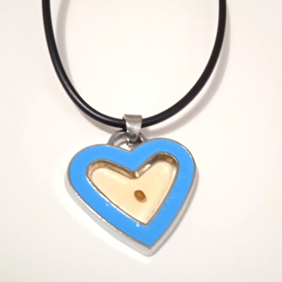 Кулон Серце із гірчичним зерном блакитний від компанії Інтернет магазин emmaus - фото 1