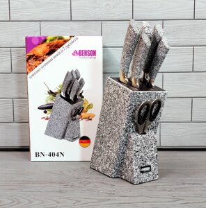 Набір кухонних ножів на підставці Benson BN-404 7 предметів із ножицями для птиці набір для кухні
