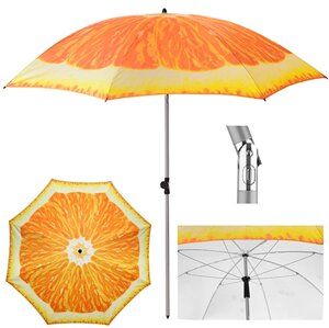Зонт пляжний, садовий d2м MH-3371 Великий пляжний парасольку з нахилом Монстера