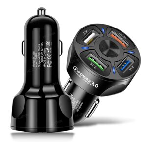 Автомобільний Зарядний Пристрій Qualcomm 4USB Quick Charge 3.0 35W (BK-358) (black)