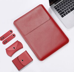 Чохол-конверт DK Leather 4в1 Envelope Kit для Apple MacBook Pro 15" Retina 2012-2015 (A1398) (09683) (red)