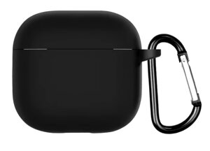 Чохол-накладка DK для Apple AirPods 4 | Silicone Candy Friendly з карабіном (black)