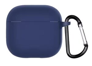 Чохол-накладка DK для Apple AirPods 4 | Silicone Candy Friendly з карабіном (dark blue)