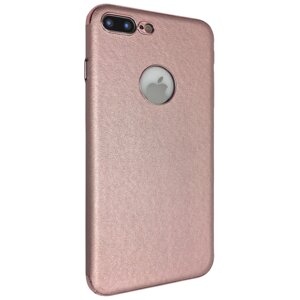 Чохол-накладка DK пластик з шкірою для Apple iPhone 7 / 8 Plus (rose gold)