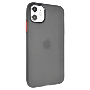 Чохол-накладка DK Silicone Matting Silk для Apple iPhone 11 (black / red)