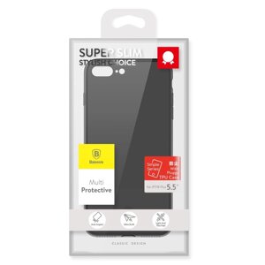 Чохол-накладка Silicone Baseus Simplicity Series (dust-free) для Apple iPhone 7 Plus / 8 Plus (dark)
