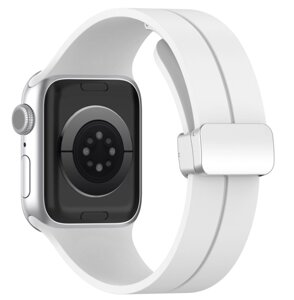 Ремінець CDK для Apple Watch 40 mm (Series 4 / 5 / 6 / SE1 / SE2) Silicone Sport Magnetic (017247) (white /