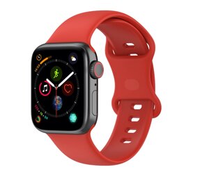 Ремешок CDK для Apple Watch 44mm (Series 4/5/6 / SE1/SE2)M / L Silicone Band Double Loop (014417) (red)