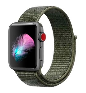 Ремінець CDK для Apple Watch 44 mm (Series 4 / 5 / 6 / SE1 / SE2) Nylon Sport Loop (09038) (olive flak)