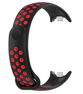 Ремешок CDK для Xiaomi Mi Smart Band 9 Ceramic | Silicone Sport Band Nike (015815) (black / red)