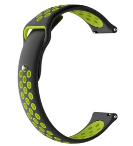 Ремінець CDK Silicone Sport Band Nike 20mm для Samsung Gear S2 Classic (R730) (011906) (black / green)