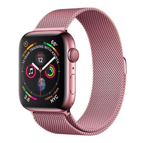 Ремінець метал Milanese Loop для Apple Watch 42 / 44mm (pink rose)