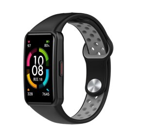 Ремінець DK Silicone Sport Band Nike для Honor Band 6 (012812) (black / grey)