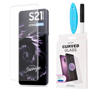 Захисне скло DK UV Ультрафіолетове для Samsung S21 Ultra (G998) (clear)