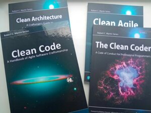 4 книги Clean Architecture, Coder, Clean Code, Clean agile Robert Martin, Robert Martin