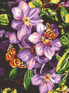 Набір для виготовлення картини стразами "Алмазна Мозаіка-Метелики на квітах Арт. DM-311 ТМ "Алмазна мозаїка"