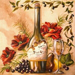 Набір для виготовлення картини стразами "Алмазна Мозаіка-Французьке вино Арт. DM-219 ТМ "Алмазна мозаїка"