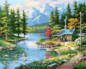 Набір для малювання картини "Картина за номерами" Гірський пейзаж Арт. GX37768 ТМ "Rainbow art"